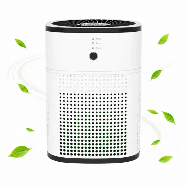 Purificator de aer 2 in 1 cu aromaterapie, filtru HEPA si design compact pentru aer mai curat in casa.