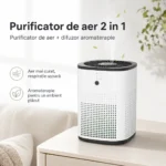 Purificator de aer 2 in 1 cu difuzor de aromaterapie, pentru aer mai curat si un ambient placut.