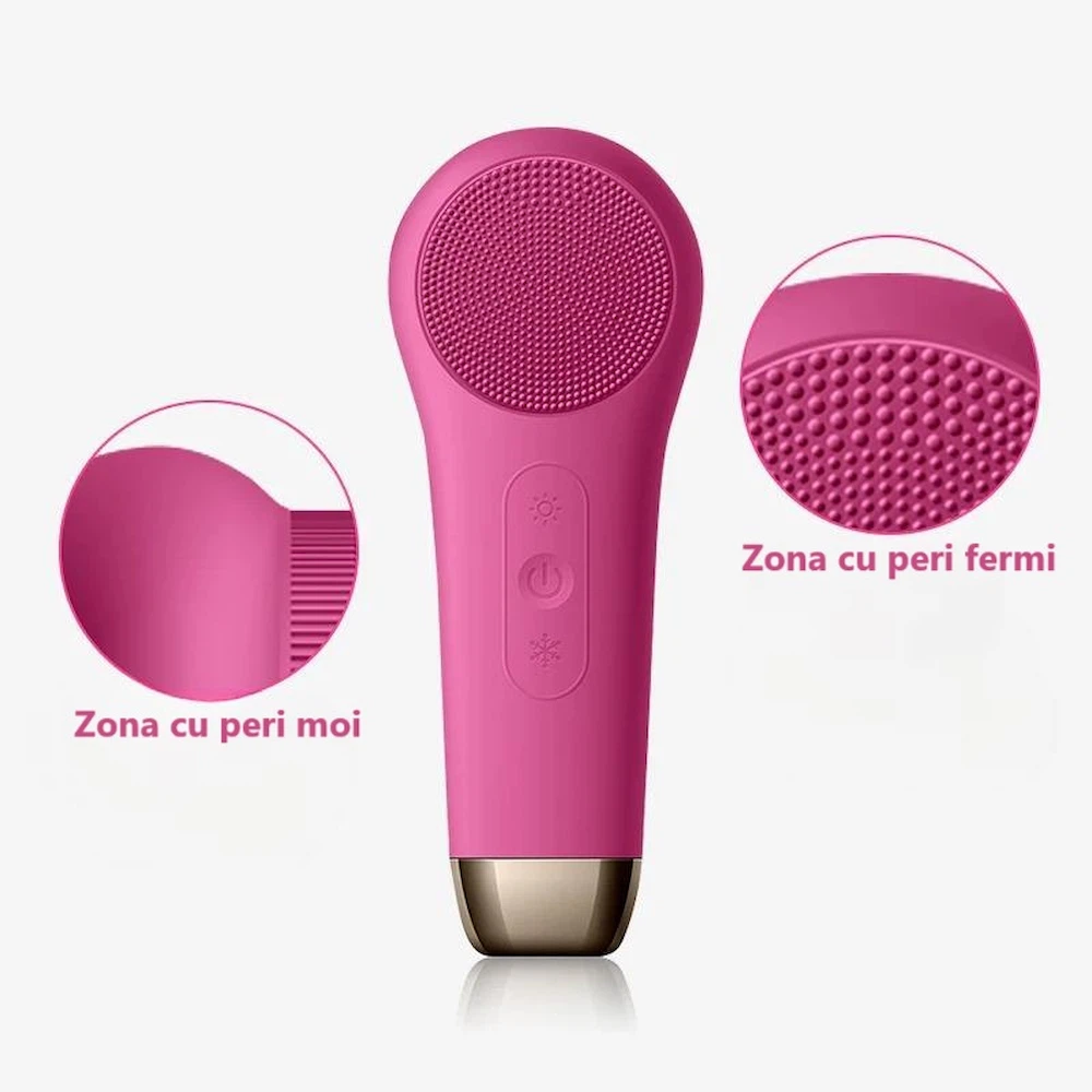perie faciala facial brush velisse silicon roz