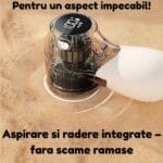 Aparat cu aspirare și radere integrate pentru țesături fără scame rămase
