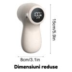 Dimensiuni 15 cm x 8 cm pentru manipulare ușoară a aparatului