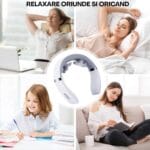 Colaj cu utilizare aparat de masaj la birou, în pat și pe canapea