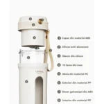 Blender portabil CEool — componente: capac ABS, inel din silicon anti-alunecare, mâner din silicon, 10 lame din inox, pahar PC, carcasă PP.