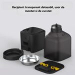 Hrănitor automat PAWTY® cu recipient transparent detașabil, ușor de curățat și asamblat, conceput pentru igienă și confort.