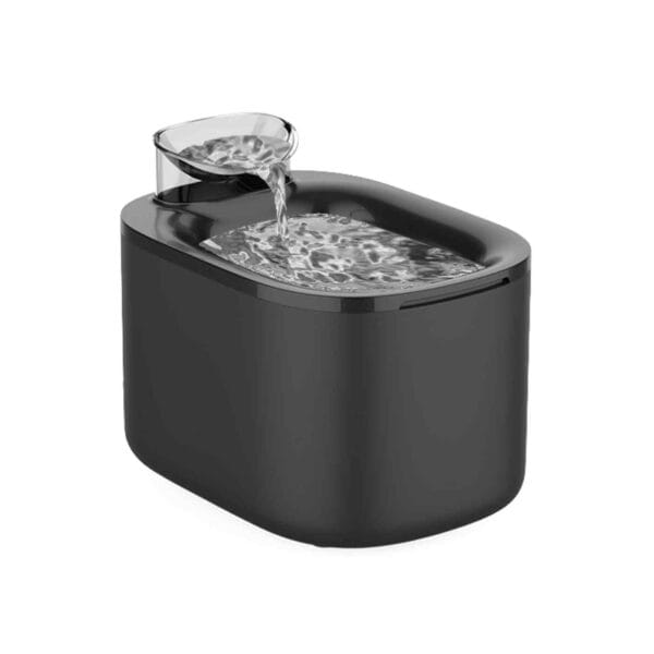 Fantana de apa automata Pawty, model negru, cu cascada continua pentru animale