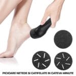 Pilă electrică utilizată pentru obținerea unor picioare netede și catifelate în câteva minute. Ideală pentru îngrijirea zilnică și eliminarea pielii îngroșate.