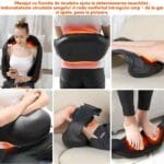 Colaj cu aparat de masaj cu încălzire folosit pe gât, spate, abdomen, picioare și tălpi pentru relaxarea întregului corp.