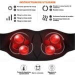 Instrucțiuni de utilizare pentru aparatul de masaj Shiatsu cu 3 viteze, rotație inversă și funcție de încălzire.