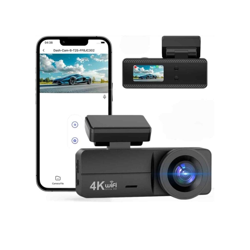 Camera auto 4K Trevix conectată prin WiFi la aplicația de mobil pentru vizualizarea înregistrărilor