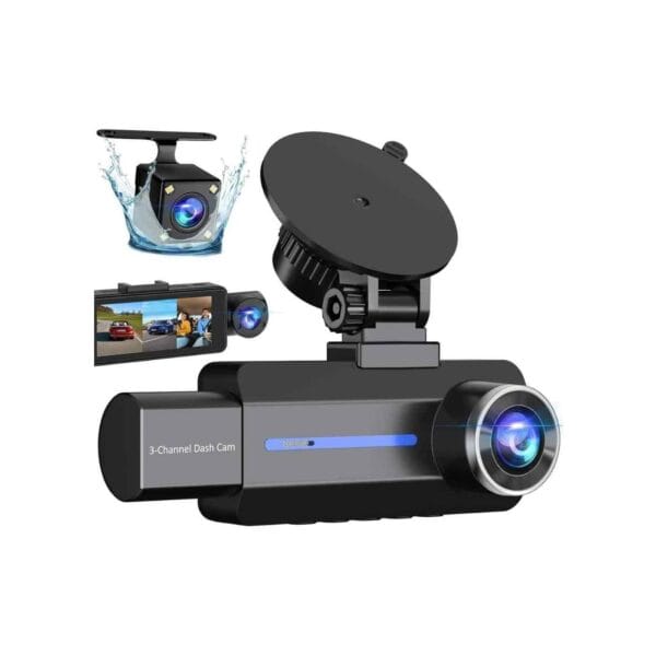 Cameră auto triplă 3 canale 2.5K QHD cu filmare față–spate–interior