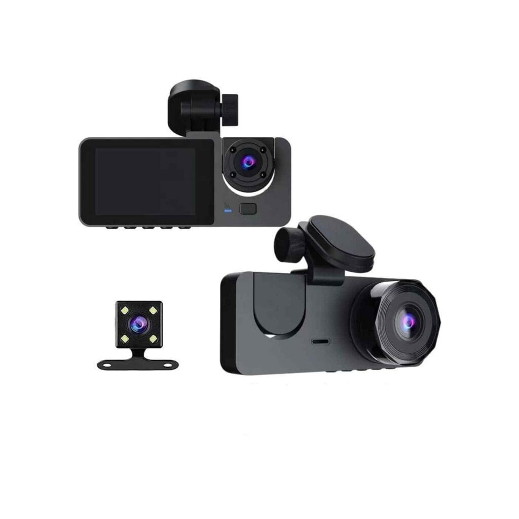 Acasă 41 Cameră auto triplă cu ecran, cameră frontală, cameră de interior și cameră spate