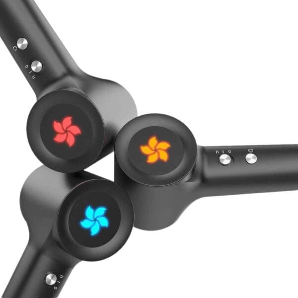 Uscător de păr Velisse cu lumină LED în trei culori pe mâner, pentru indicarea diferitelor niveluri de temperatură în timpul uscării părului