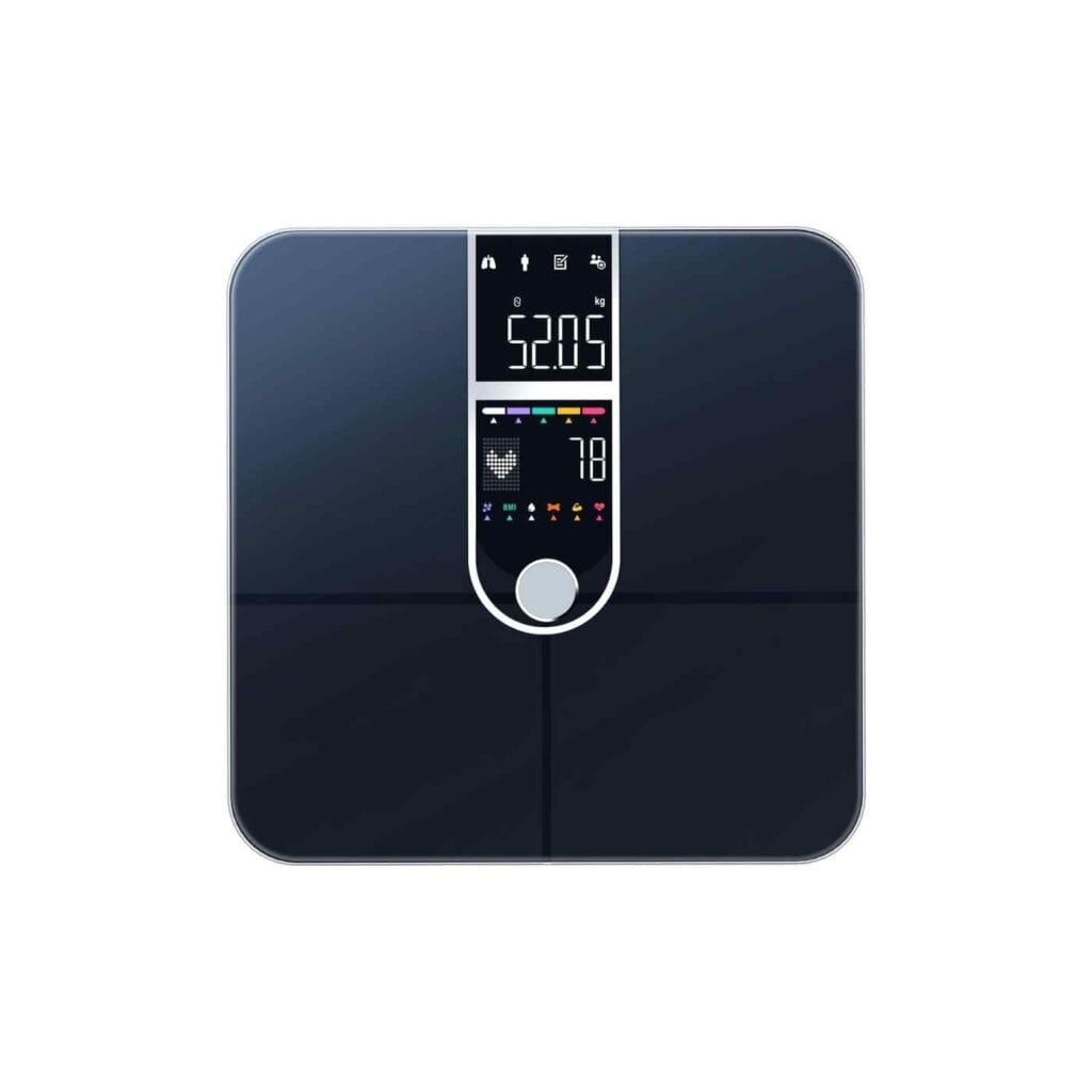 Acasă 10 Cantar inteligent cu analiza corporala Bluetooth Fitvibe, afisaj principal mare cu greutate si indicatori colorati