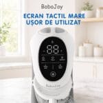 Ecran tactil mare al aparatului BoboJoy, ușor de utilizat pentru prepararea mâncării bebelușului