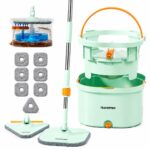 Set complet mop rotativ cu găleată portabilă și accesorii Homettler
