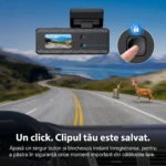 Camera auto de bord DVR 4K Trevix permite blocarea instantă a înregistrării prin apăsarea unui singur buton.